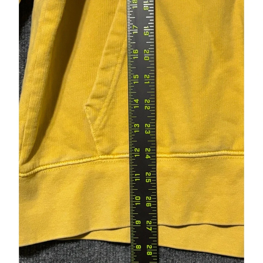 American Eagle Mens Yellow Box Logo Graphic Pullover Hoodie Sweatshirt Medium‎